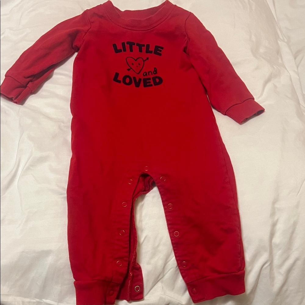 Carter's Red 'Little and Loved' Footie